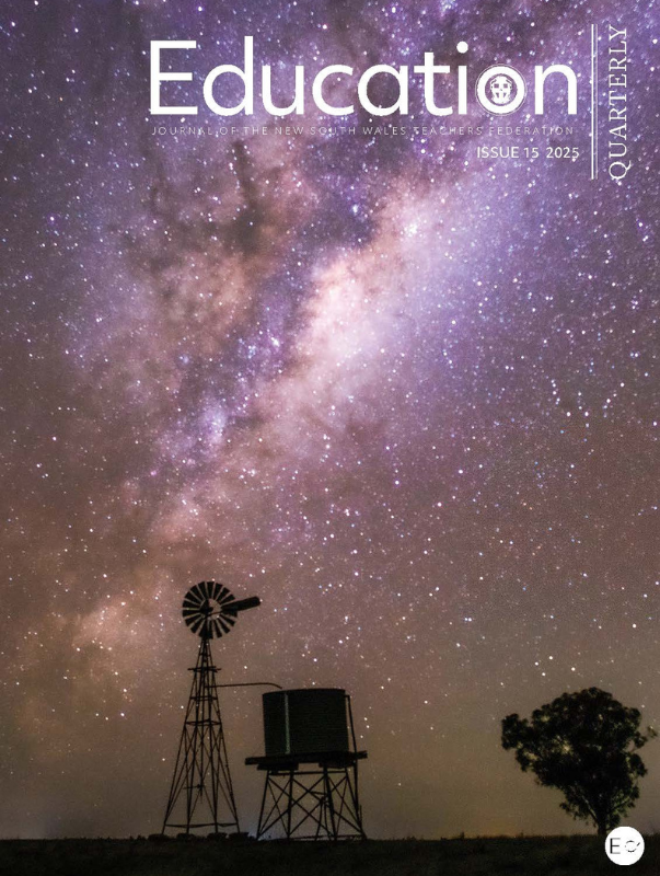 Cover of issue 15 NSW Teachers Federation journal, featuring the culturally significant Emu in the Sky constellation.