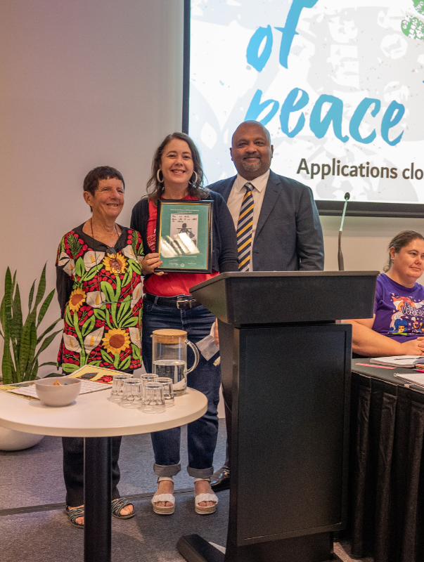 NSW Teachers Federation president Henry Rajendra during the Sam Lewis Peace Prize award ceremony at the February 2026 Council.